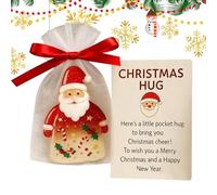 kaiop Christmas Hug Santa,2D Acrylic Pocket Santa Claus Decor Comforting Keepsake,Holiday Motivational Cards | for Teens Adults Home Travel Students Work Meetings Holiday Greetings Business Stocking