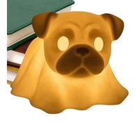 kaiop Dog Ghost Figurine, Halloween Light-up Ghost Dog Statue, Decorative Table Centerpieces for Shelf Mantel Desk Nightstands Window Porch Bar Office Apartment Bedroom Living Room