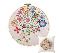 kaiop Flower Embroidery Kit - Pattern Handmade Supplies,Beginner Embroidery Kit - for Adults Unisex Home Decoration Christmas Festival Holiday Sewing Projects Quilting Stocking Stuffer