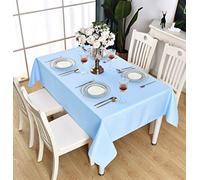 KAIPHO Baby Blue Rectangle Tablecloth Waterproof Stain Resistant Wrinkle Free Table Cloth 210GSM Polyester Wipeable Table Cover for Party, Banquet, Indoor and Outdoor-Rectangular/Oblong, 52 x 70 inch