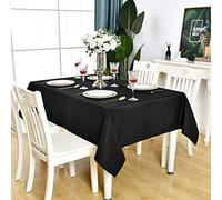 KAIPHO Black Square Tablecloth Waterproof Stain Resistant Wrinkle Free Table Cloth 210GSM Polyester Wipeable Table Cover for Party, Banquet, Indoor and Outdoor-Rectangle/Rectangular, 70 x 70 inch