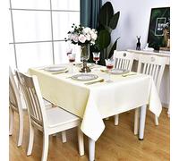KAIPHO Cream Rectangle Tablecloth Waterproof Stain Resistant Wrinkle Free Table Cloth 210GSM Polyester Wipeable Table Cover for Party, Banquet, Indoor and Outdoor- Rectangular/Oblong, 52 x 70 inch