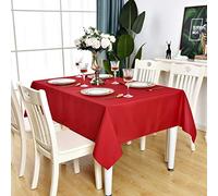 KAIPHO Red Square Tablecloth Waterproof Stain Resistant Wrinkle Free Table Cloth 210GSM Polyester Wipeable Table Cover for Party, Banquet, Indoor and Outdoor-Rectangle/Rectangular, 70 x 70 inch