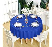 KAIPHO Royal Blue Round Tablecloth Waterproof Stain Resistant Wrinkle Free Table Cloth 210GSM Polyester Washable Wipeable Table Cover for Party, Banquet, Wedding, Indoor and Outdoor (60 inch, Circle)