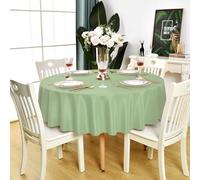 KAIPHO Sage Green Round Tablecloth - Waterproof Stain Resistant Wrinkle Free Table Cloth, 210GSM Polyester Washable Wipeable Table Cover for Party, Banquet, Indoor and Outdoor (60 inch, Circle)