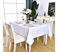 KAIPHO White Square Tablecloth Waterproof Stain Resistant Wrinkle Free Table Cloth 210GSM Polyester Wipeable Table Cover for Party, Banquet, Indoor and Outdoor-Rectangle/Rectangular, 70 x 70 inch