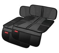 Kaiphy Car Seat Protector - Seat Protection Mat - Thick Padding - (Best Coverage Available), Durable, Waterproof Fabric, PVC Leather Reinforced Corners & 3 Pockets for Handy Storage (2 Pack) Black