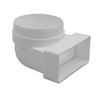 Kair 110 mm x 54 mm Rectangular to Round (100 mm Male Spigot) 90 Degree Bend - SYS-100 - DUCVKC237 by Kair