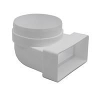 KAIR 110Â mm x 54Â mm rectangular to Round 100Â mm Male Spigot) 90Â Degree BendÂ â€“Â SYS 100Â â€“Â DUCVKC237Â by Kair