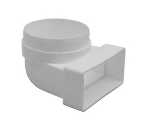 KAIR 110Â mm x 54Â mm rectangular to Round 100Â mm Male Spigot) 90Â Degree BendÂ â€“Â SYS 100Â â€“Â DUCVKC237Â by Kair
