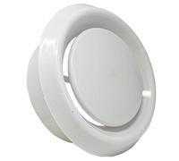 Kair 125mm Plastic Ceiling Extract Valve with Retaining Ring | Wipe-clean finish, Dual purpose extract or supply air valve, Can easily connect to 127mm flexible hose using a hose clip