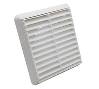 Kair 125mm White Louvred Wall Vent Grille with Round Rear Spigot