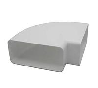 Kair 150 x 70mm 90 Degree Horizontal Rectangular Plastic Duct Elbow | Fits over 150 x 70mm rectangular flat channel pipe, Suitable for concealed installation, Both ends are female spigots