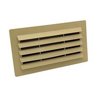Kair 180mm x 95mm Rectangular Airbrick with Damper - Beige | Helps prevent backdraughts, Helps block odours and noise and draughts, Depth of rear spigot: 60mm