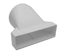Kair 204 x 60mm to 125mm Rectangular-to-Round Duct Adaptor | Fits over other connectors and fittings and pipe requires, ROUND END: 125mm (5 inch) Fits over other connectors
