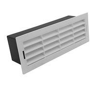 Kair 204mm x 60mm Airbrick with Surround - White | Comes as 2 parts, The fascia grille can be removed and replaced if required