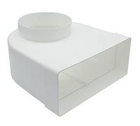 Kair 220 x 90mm to 125mm 90 Degree Elbow Plastic Duct Adaptor