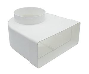 Kair 220 x 90mm to 125mm 90 Degree Elbow Plastic Duct Adaptor | Fits inside round duct pipe or flexible hose, Suitable for concealed installation