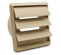 Kair Beige 150mm Louvred Wall Vent Grille with Rear Spigot