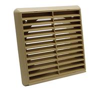 Kair Beige 150mm Louvred Wall Vent Grille with Rear Spigot