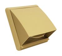 Kair Beige Cowled Outlet Grille 155mm External Dimension With 100mm - 4 Inch Round Rear Spigot And Backdraught Shutter