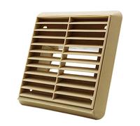 Kair Beige Louvred Wall Vent Grille 155mm External Dimension with 110mm x 54mm Rectangular Rear Spigot