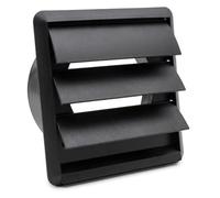 Kair Black 100mm Gravity Wall Vent Grille with Backdraught Shutters
