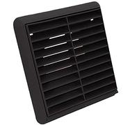 Kair Black 100mm Louvred Wall Vent Grille with Rear Spigot