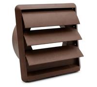 Kair Brown 100mm Gravity Wall Vent Grille with Backdraught Shutters