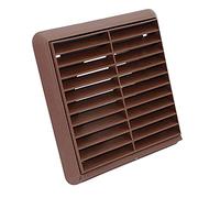 Kair Brown 100mm Louvred Wall Vent Grille with Rear Spigot