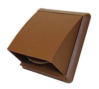 Kair Brown 110 x 54mm Cowled Wall Vent Grille with Backdraught Shutter