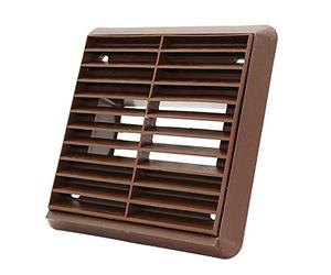 Kair Brown 110 x 54mm Louvred Wall Vent Grille with Rear Spigot | Fits 110 x 54mm Rectangular Duct Pipe, Suitable for bathroom and kitchen extraction, Suitable for grow tents and hydroponics