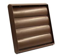 Kair Brown 150mm Louvred Wall Vent Grille - 150mm / 6 Inch Round Rear Spigot & 183mm Front Cover - Backdraught Prevention Shutter Flaps