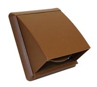 Kair Brown Cowled Outlet Grille 155mm External Dimension Wall Vent With 125mm - 5 Inch Round Rear Spigot And Backdraught Shutter