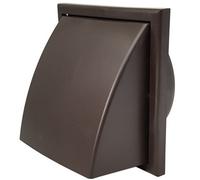 Kair Brown Cowled Outlet Grille 183mm External Dimension Wall Vent With 150mm - 6 Inch Round Rear Spigot And Backdraught Shutter