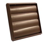 Kair Brown Gravity Grille 183mm External Dimension With 150mm - 6 Inch Round Rear Spigot And Not-Return Shutters