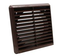 Kair Brown Louvred Grille 183mm External Dimension With Round 150mm - 6 Inch Rear Spigot - Wall Ducting Air Vent