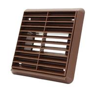 Kair Brown Louvred Wall Vent Grille 155mm External Dimension With 110mm X 54mm Rectangular Rear Spigot