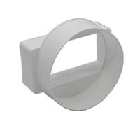 Kair Ducting Adaptor 110mm X 54mm To 100mm - 4 Inch Rectangular To Round Straight Channel Connector - Female