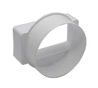 Kair Ducting Adaptor 110mm X 54mm To 100mm - 4 Inch Rectangular To Round Straight Channel Connector - Male