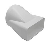 Kair Ducting Adaptor 150mm x 70mm to 125mm - 5 inch Rectangular to Round Straight Channel Connector for Converting to Different Size Duct Systems