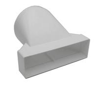 Kair Ducting Adaptor 204mm X 60mm To 125mm - 5 Inch Rectangular To Round Straight Channel Connector