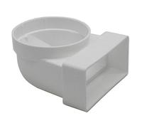 Kair Elbow Bend Adaptor 110mm X 54mm To 100mm - 4 Inch Rectangular To Round 90 Degree Bend - Female