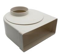 Kair Elbow Bend Adaptor 220mm X 90mm To 100mm - 4 Inch Rectangular To Round 90 Degree Bend Adapter