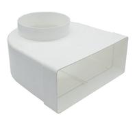 Kair Elbow Bend Adaptor 220mm X 90mm To 125mm - 5 Inch Rectangular To Round 90 Degree Bend Adapter