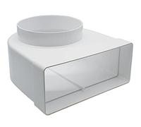 Kair Elbow Bend Adaptor 220mm x 90mm to 150mm - 6 inch Rectangular to Round 90 Degree Bend Adapter for Converting to Different Size Plastic Ducting Systems