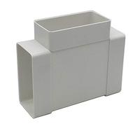 Kair Equal T-Piece Adaptor 110mm x 54mm for Rectangular Plastic Ducting | Push-fit installation, works to duct in to different areas and join different duct