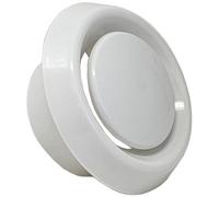 Kair Plastic Round Ceiling Vent 100mm - 4 Inch Diffuser / Extract Valve With Retaining Ring