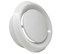Kair Plastic Round Ceiling Vent 125mm - 5 Inch Diffuser / Extract Valve With Retaining Ring