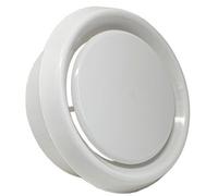 Kair Plastic Round Ceiling Vent 150mm - 6 Inch Diffuser / Extract Valve With Retaining Ring